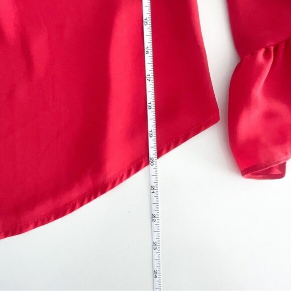 JOSEPH RIBKOFF Off The Shoulder Tulip Sleeve Red Blouse Women's 8 - Picture 7 of 8